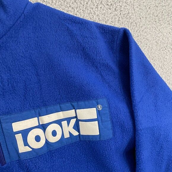 Vintage Look Sweater Men L Blue 1/4 Zip Fleece Pullover - Picture 3 of 10